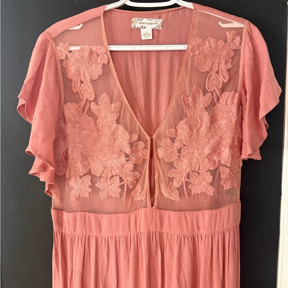 Band of Gypsies Pink Floral Maxi Dress